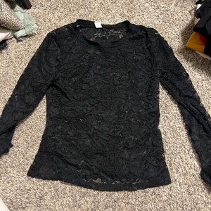 Elegant Black Lace Women's Top